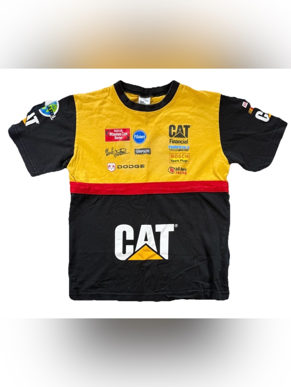 Vintage Racing Champions CAT Ward Burton 22 T Shirt Youth Large Yellow NASCAR